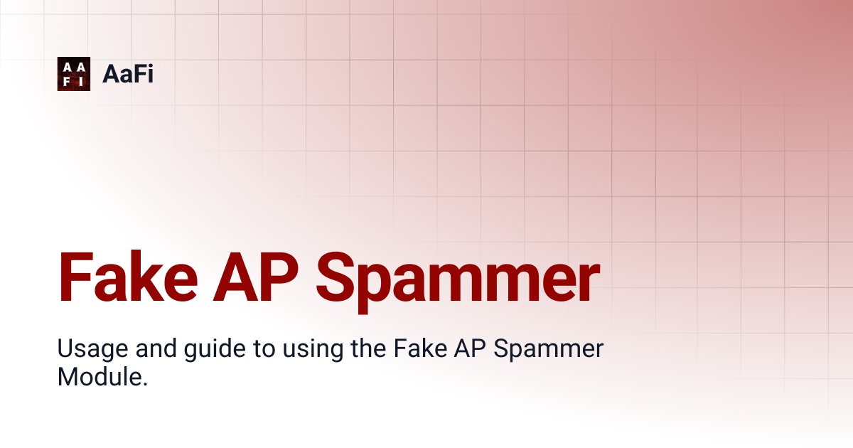 Fake AP Spammer | main | AaFi